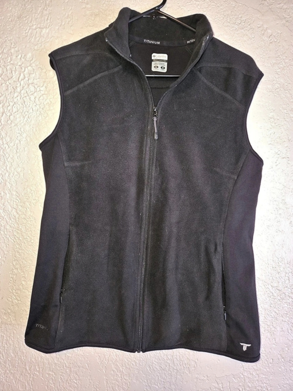 Columbia Titanium Full Zip Fleece Vest Women's Large Black